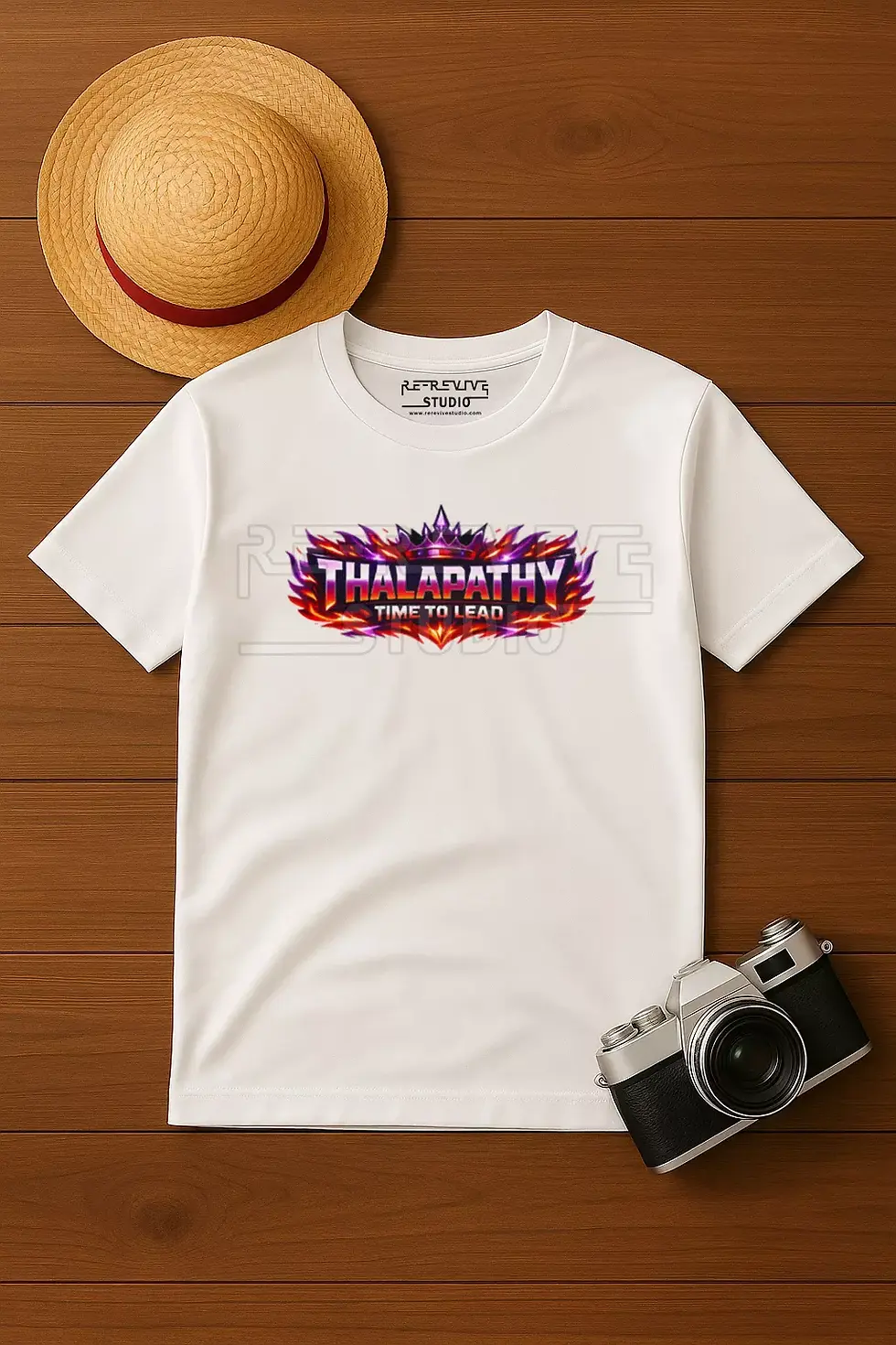 Thalapathy Time to Lead printed t-shirt with Vijay artwork - Thalapathy Vijay T-Shirt, Vijay T-Shirt | RE-Revive Studio