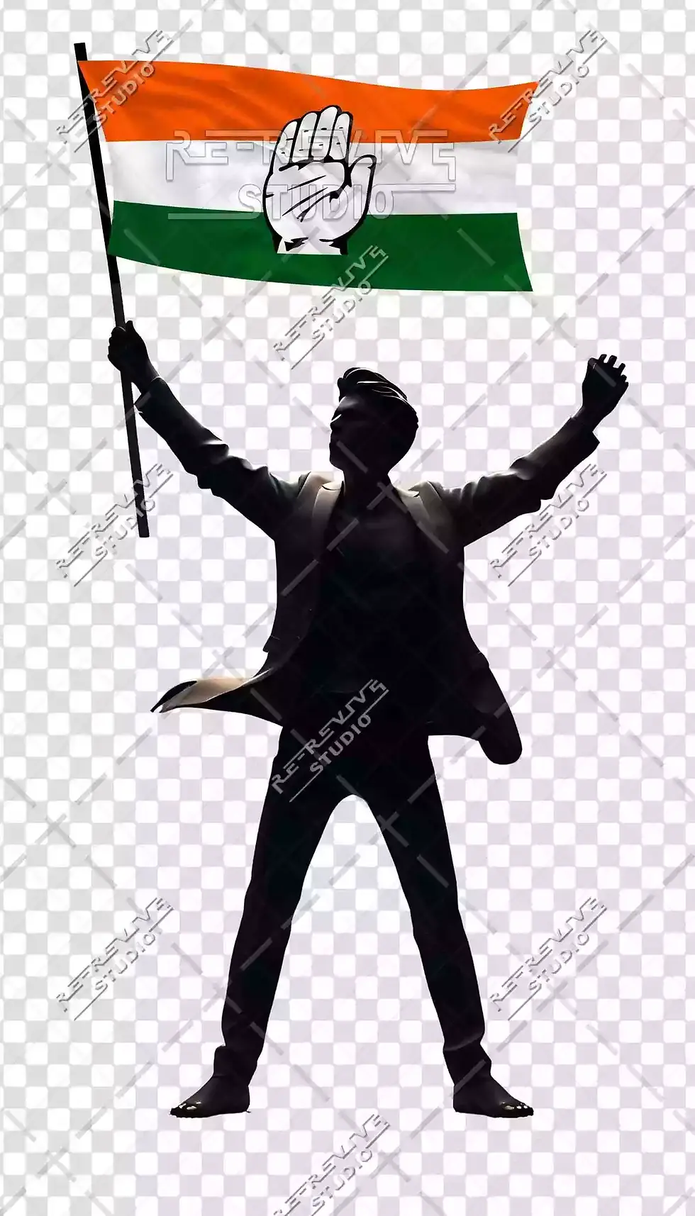 Business Man INC Flag Png - INC Flag Png, INC Png, Business Man Silhouette, Rahul Gandhi Flag, RE-Revive Studio