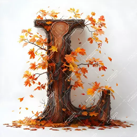 L - Autumn Tree Monogram - Letter L, Logo, Brand, RE-Revive Studio