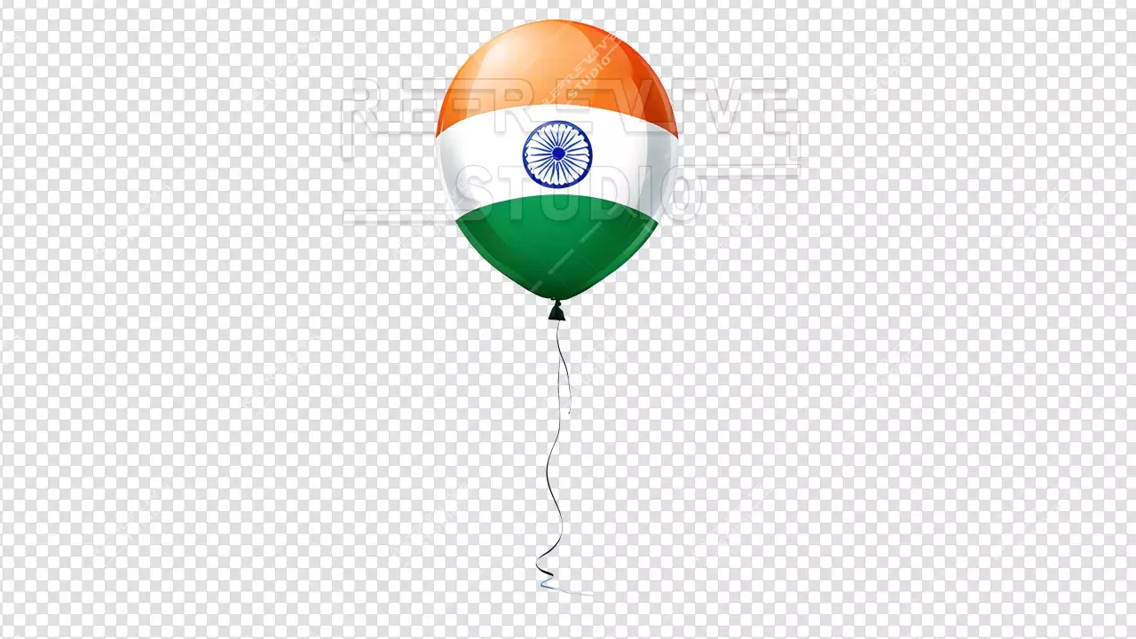 India Flag Balloon Png - Indian Flag Coloured Balloon Png, Balloon India Flag Png, Balloon Png,, Isolated, RE-Revive Studio