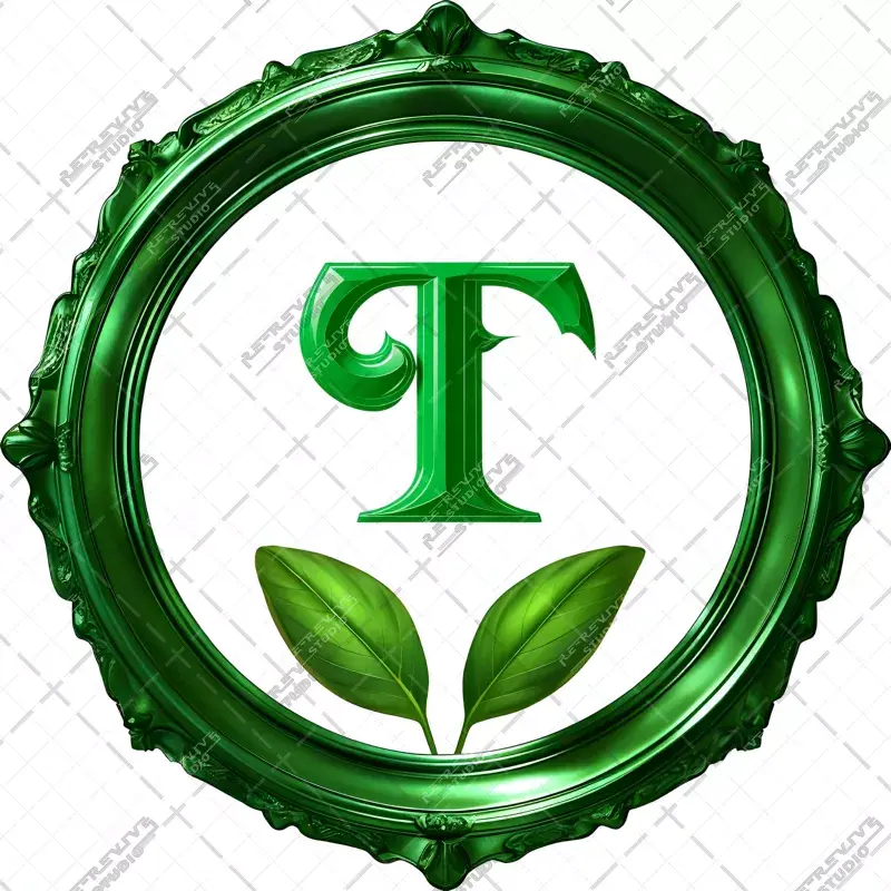 T - Emerald Leaves Monogram - Letter T, AIADMK Monogram, AIADMK Political Party, AIADMK, Logo, RE-Revive Studio