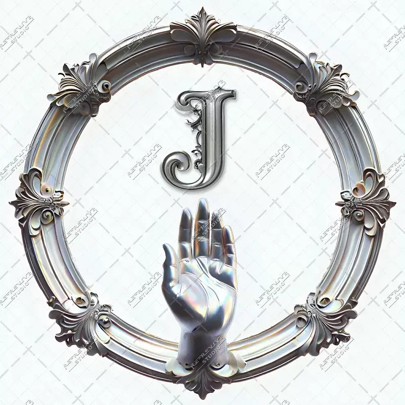 J - Glossy Hand Monogram - Letter J, INC Monogram, INC Political Party, INC, Logo, RE-Revive Studio
