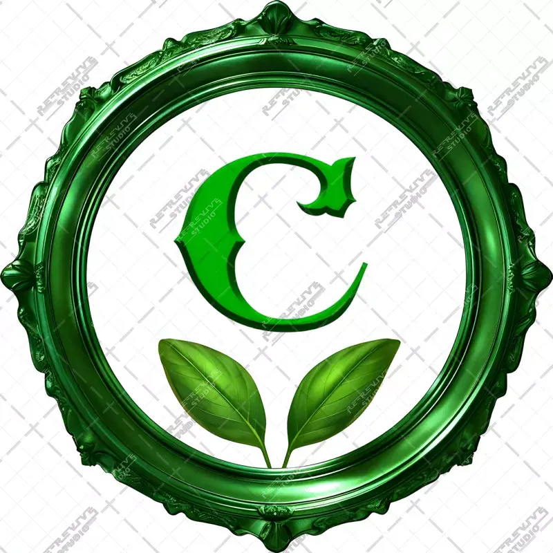 C - Emerald Leaves Monogram - Letter A, AIADMK Monogram, AIADMK Political Party, AIADMK, Logo, RE-Revive Studio