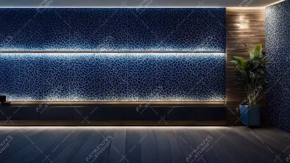 Abstract Blue pattern wall design - Interior Design, Studio Background, Wall Decor - RE-Revive Studio