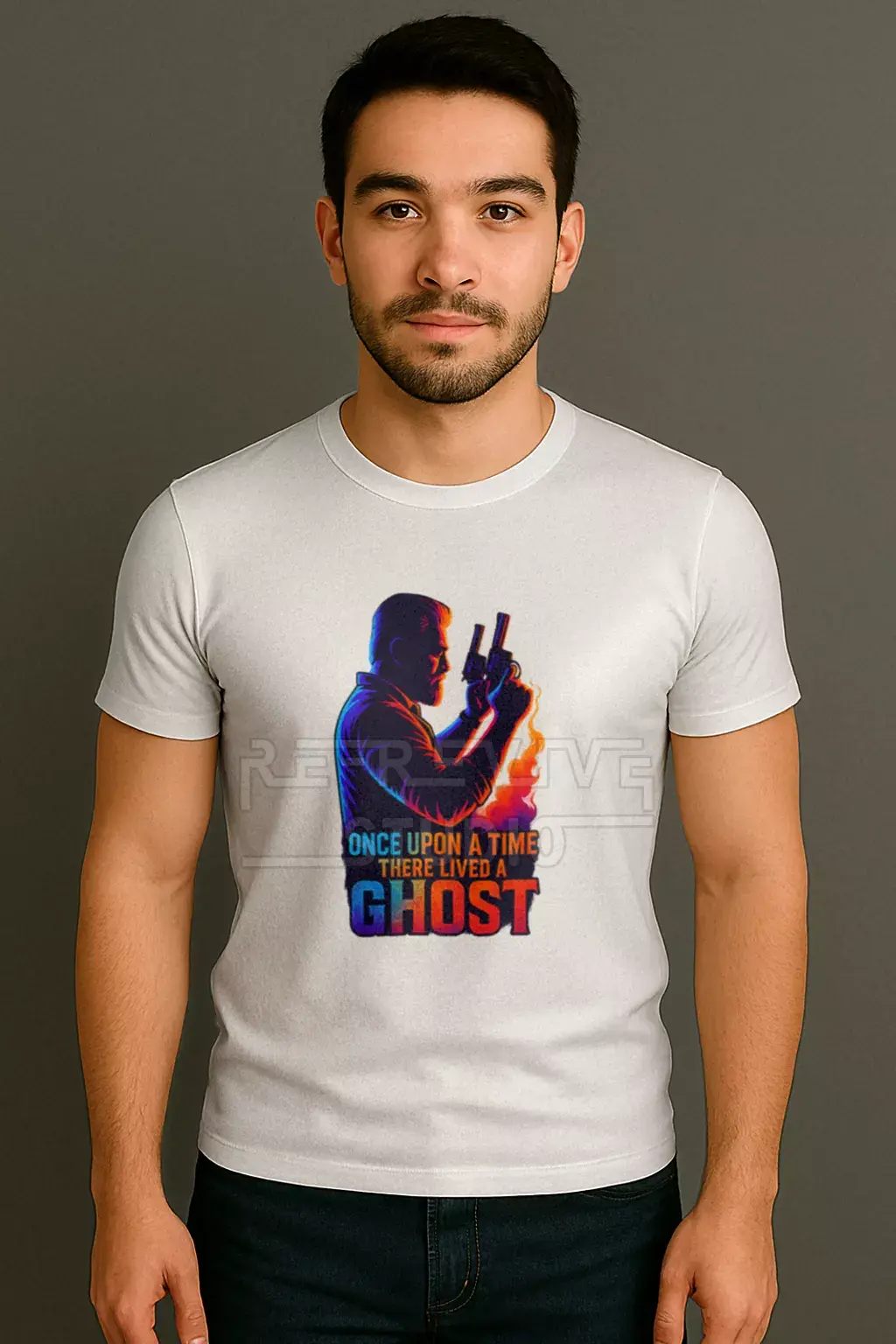 Kamal Haasan colorful artwork printed on premium white t-shirt - Kamal Haasan T-Shirt, Celebrity T-Shirt | RE-Revive Studio