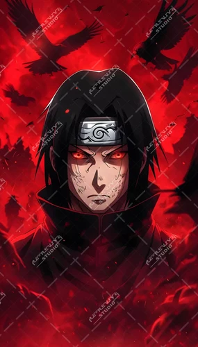 Itachi Uchiha With Glowing Red Eyes Wallpaper- Itachi Uchiha, Naruto,  Akatsuki, Sharingan, Sasuke Uchiha, Free wallpaper RE-Revive Studio