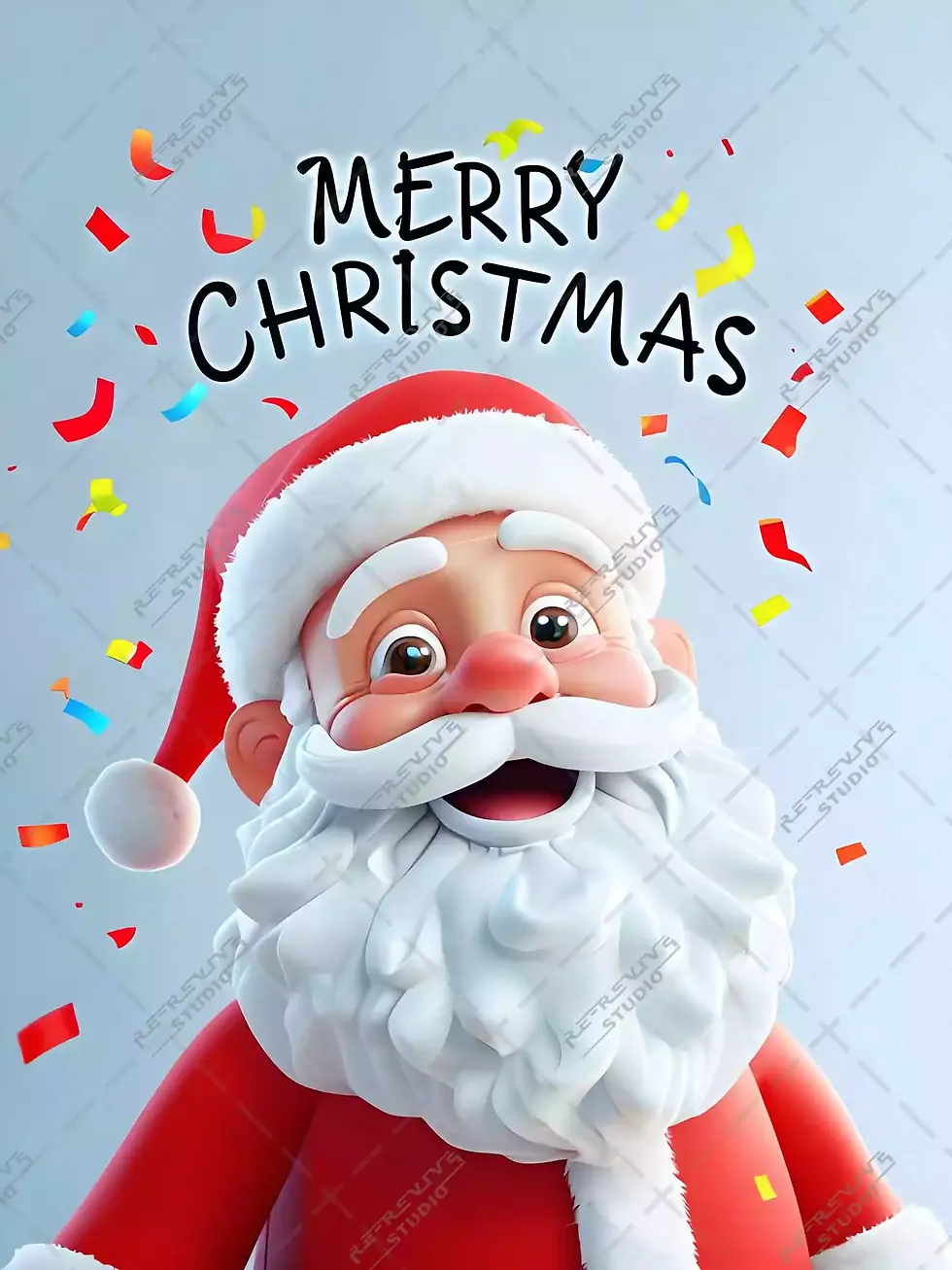 3D Santa Claus Poster Design - Merry christmas, Christmas poster, Christmas Tree Poster, RE-Revive Studio