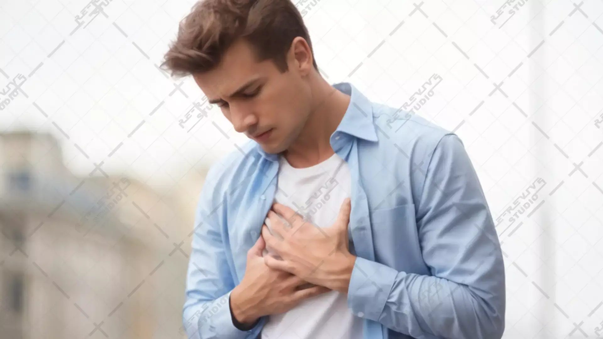 Young Man Suffering Sudden Heart Attack - Breathing, Young, Cardiac, Stress, Heart attack, Sudden Death | RE-Revive Studio
