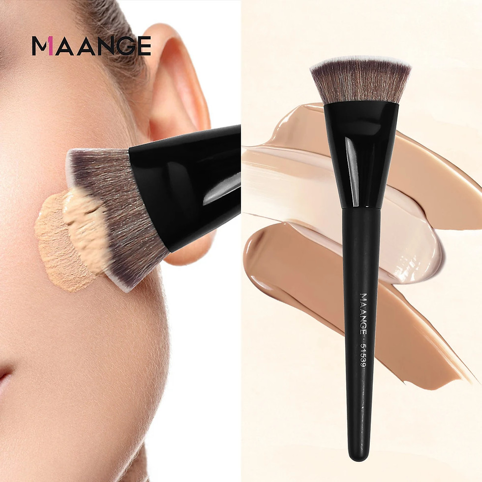 Thumbnail: MAANGE Single Flat Round Tube Flat Head Foundation Brush With Box Powder Blush