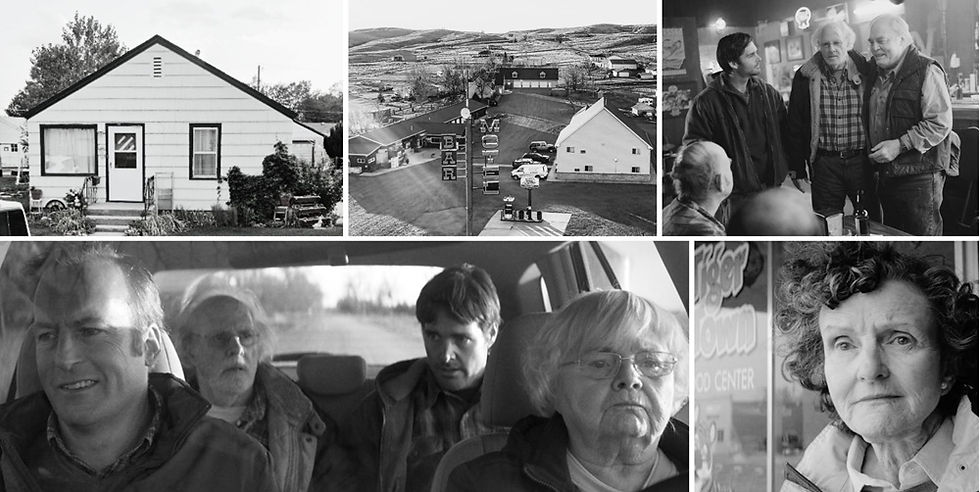 Lugares exibidos no road movie "Nebraska" (2013), em Billings, Buffalo e Plainview.