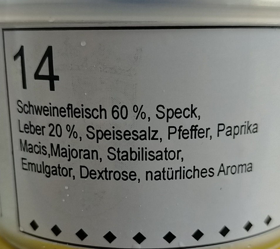 Miniaturbild: Leberwurst Pfälzer Art 250gr Dose