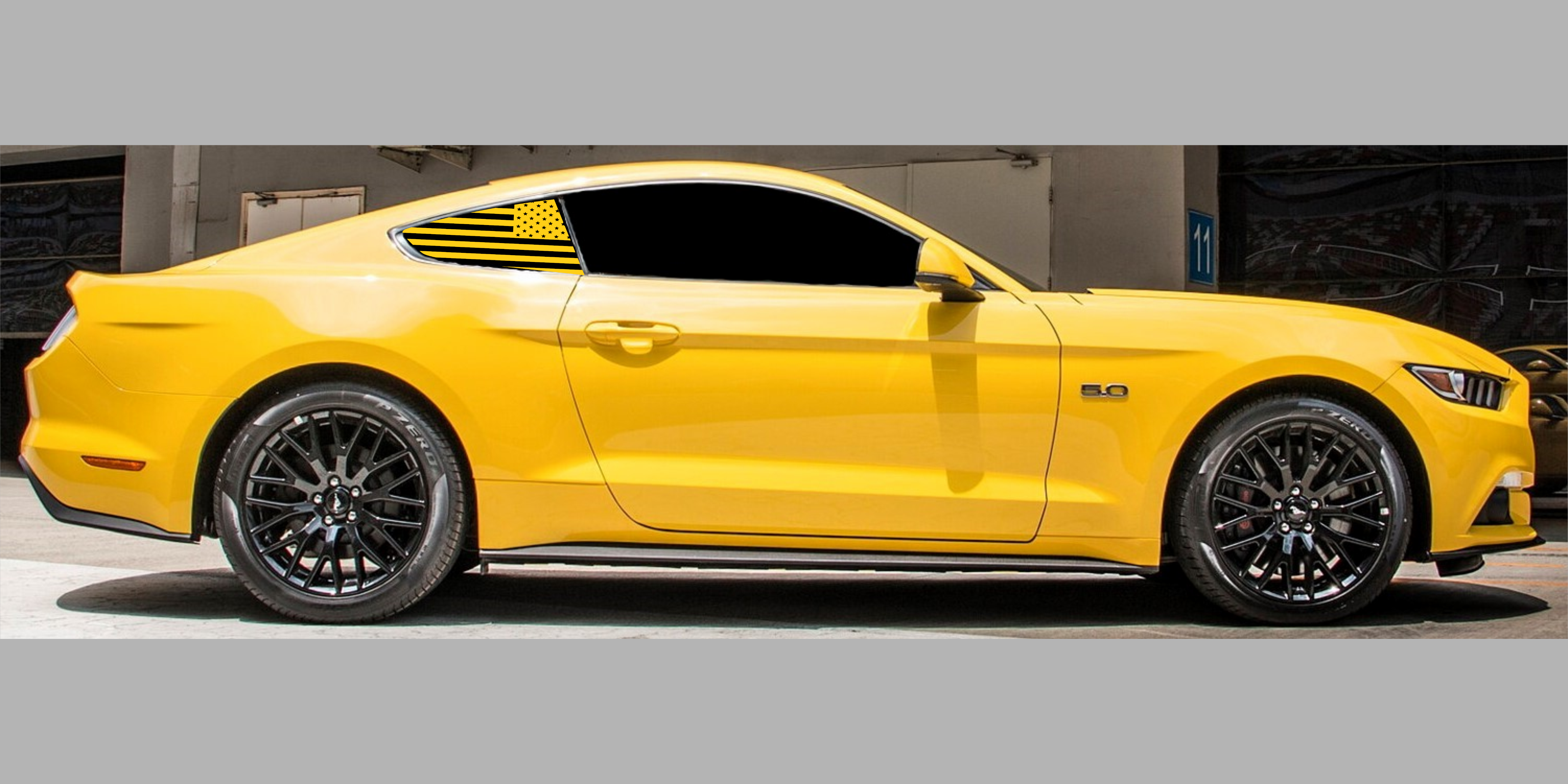 Ford Mustang Rear Side Window Flag Decals