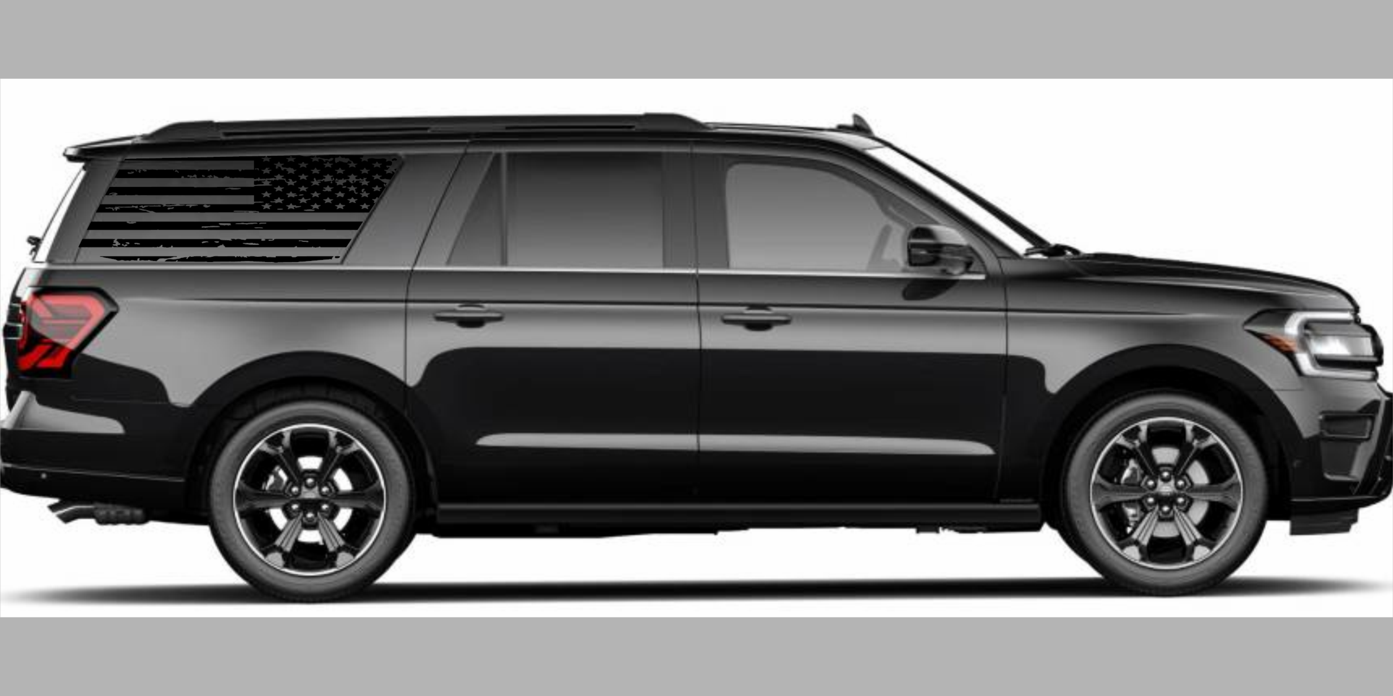 2018+ Ford Expedition Max Side Window Distressed US Flag Decals