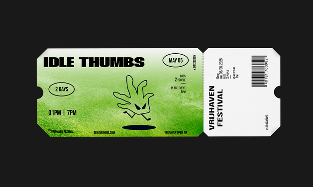 concert ticket in green and white 