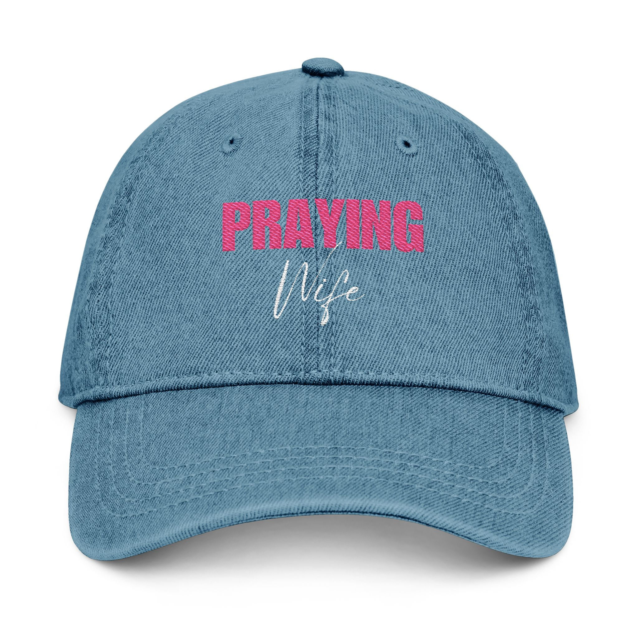 Embroidered Denim Hat - Praying Wife Cap