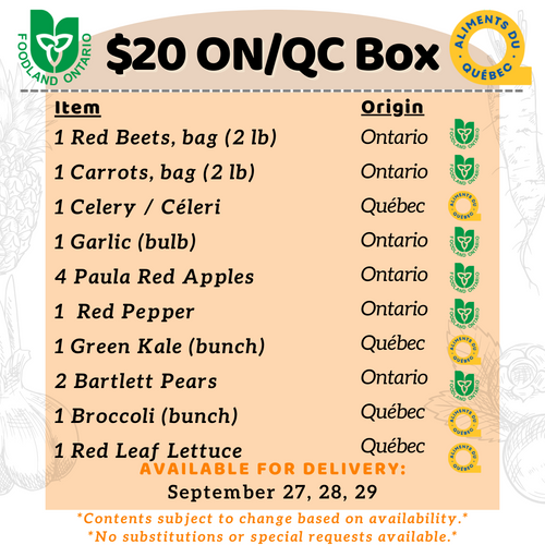 20 Ontario / Québec Box Ottawa Good Food Box