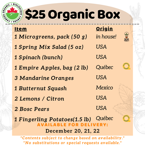 25 Organic Box Ottawa Good Food Box