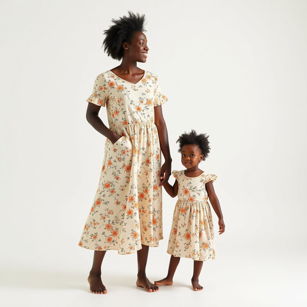 Floral Print Matching Dresses