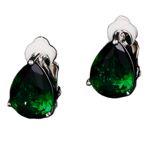 Green Clip on Earrings
