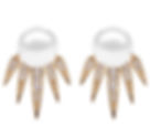 Spiky Pearl CZ Gold Plated Crystal Stud Earrings