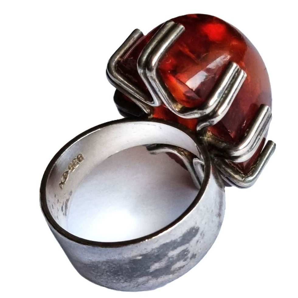 Thumbnail: Modernist Scandinavian Amber Ring