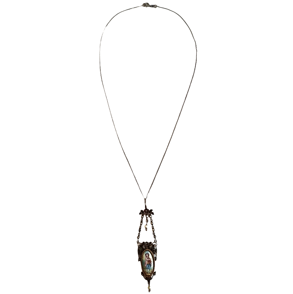 Thumbnail: Antique French Portrait Miniature Necklace