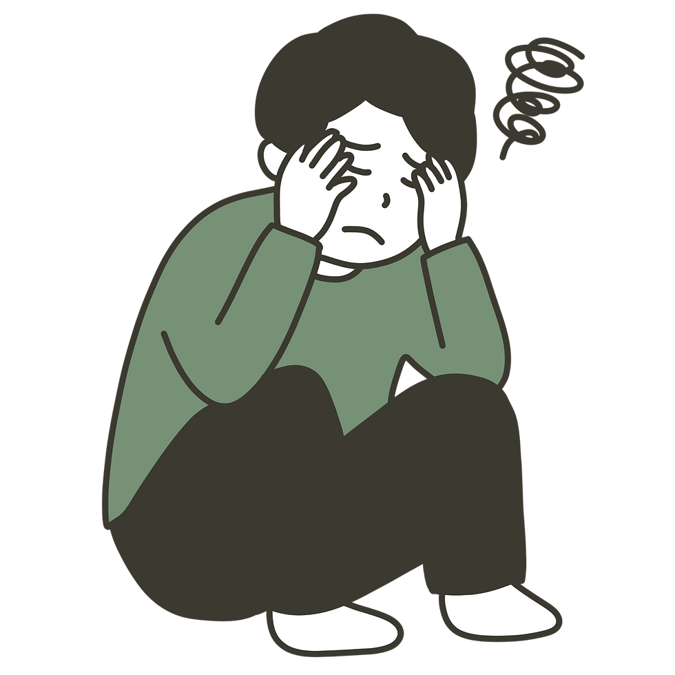 Neurodivergent / ADHD person sitting on the floor anxiously