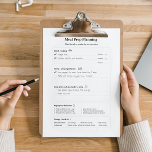 ADHD-friendly weekly meal planner with flexible, low-pressure entries — neurodivergent meal planning printable by Neurola