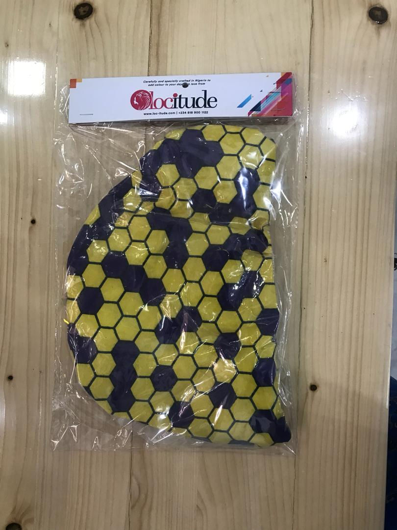 Locitude Ankara Shower Cap, Honey Comb