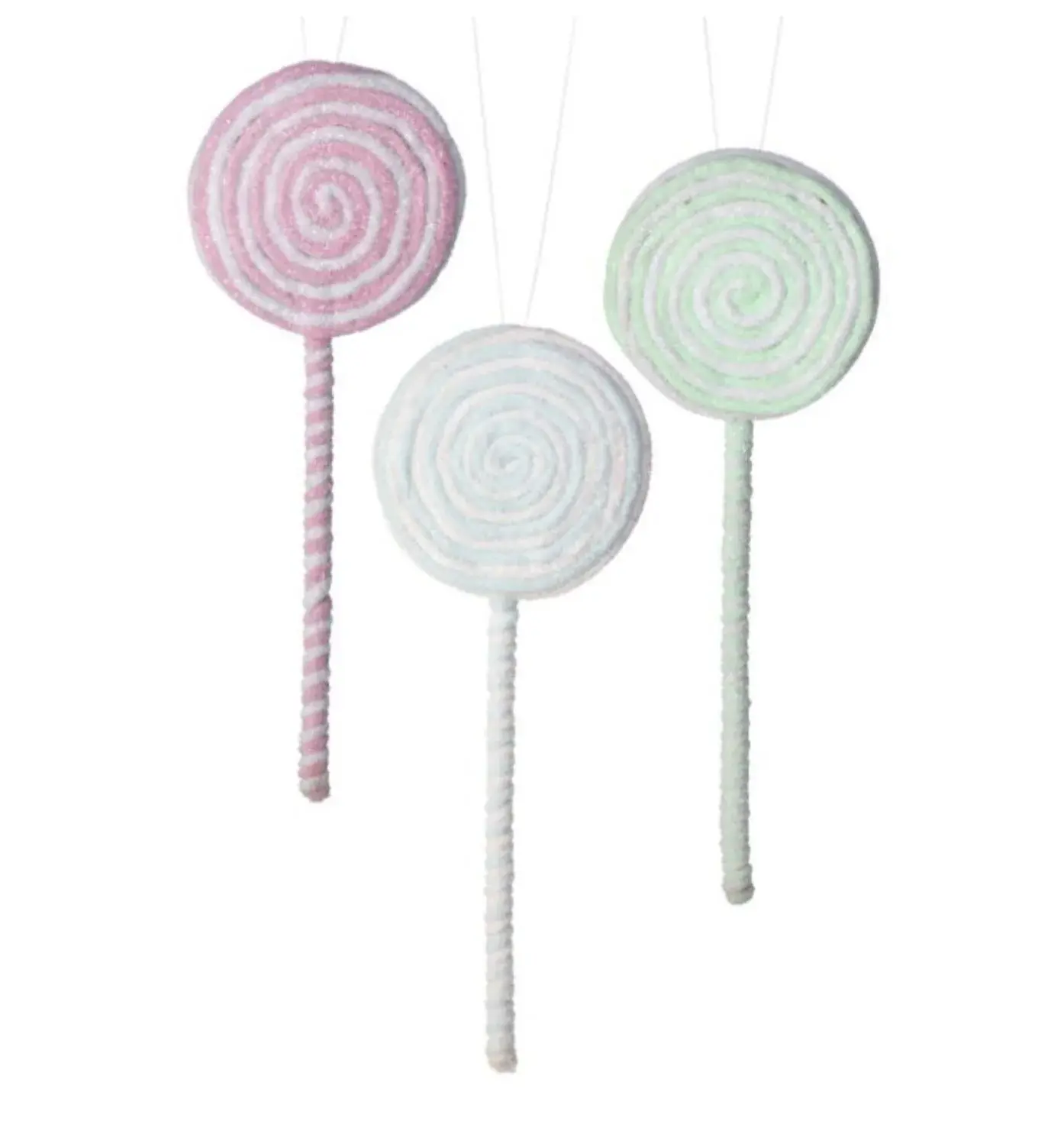 frosted pastel lollipop ornament 1pc