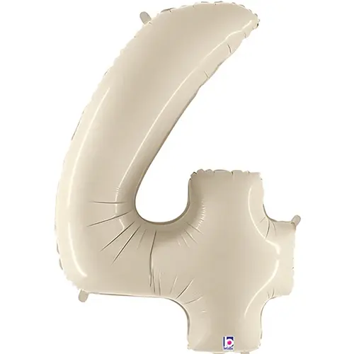 Thumbnail: Betallic Number White Sand 34 inch Shaped Foil Balloon Packaged 1ct