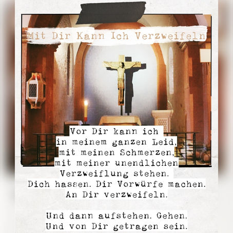 Im Gebet an Schmerzen, an Krankheit verzweifeln...