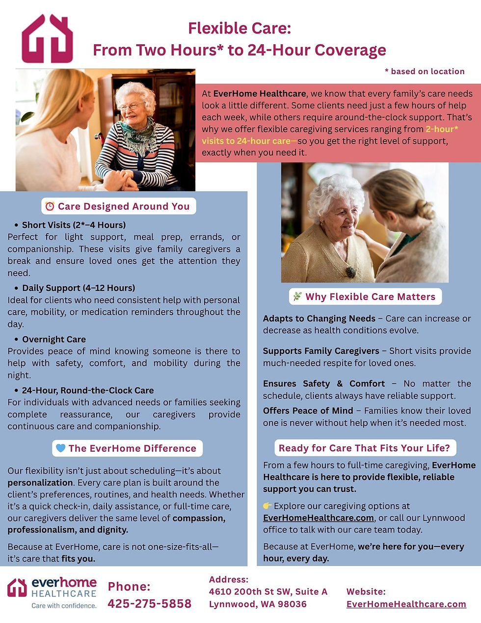 Flexible Care From Two Hours to 24-Hour Coverage