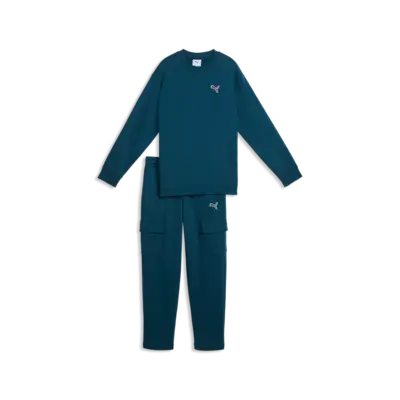 TUTA RAGAZZO PUMA COTONE FELPATO CON PANTALONE CARGO 695218