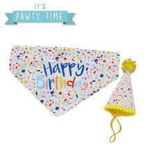 Ancol Happy Birthday Hat & Bandana Set Happy Birthday