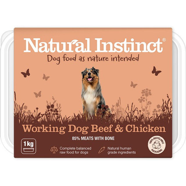 Natural Instinct Working Dog Frozen Beef and Chicken 1kg