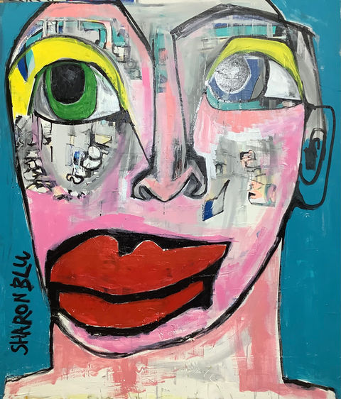 A Face with Yellow Eyes by Sharon Blu