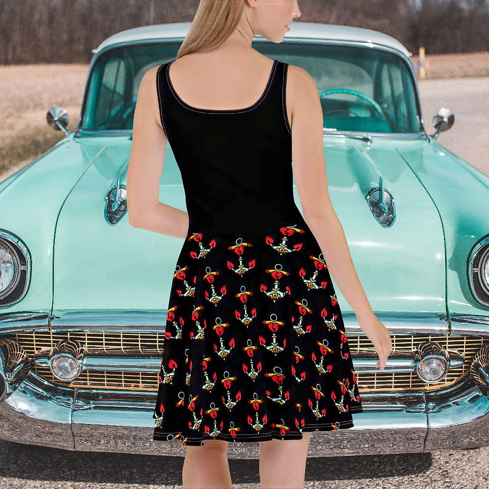 THE BAND HENNESSY WE CAN DO IT PINUP GIRL SKATER DRESS