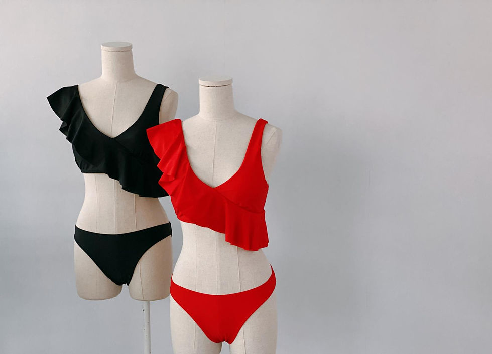 Thumbnail: Red Frill Crop-top Bikini Set