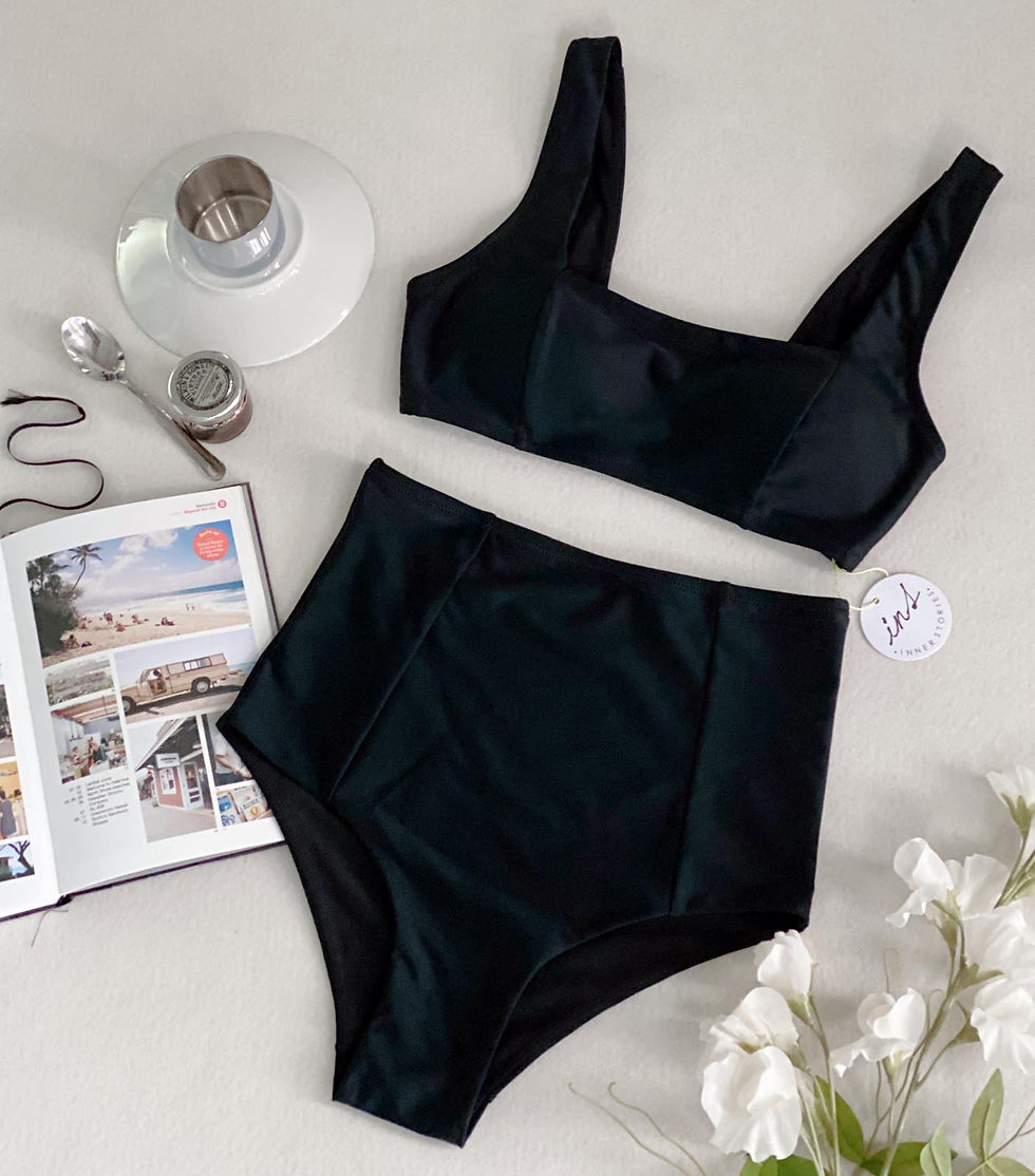 Thumbnail: Crop Top Black Bikini Set
