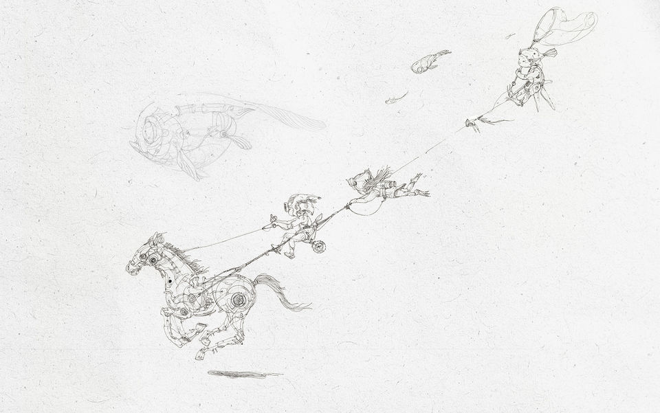Chasing-Home of the Alien concept drawing, 2021
