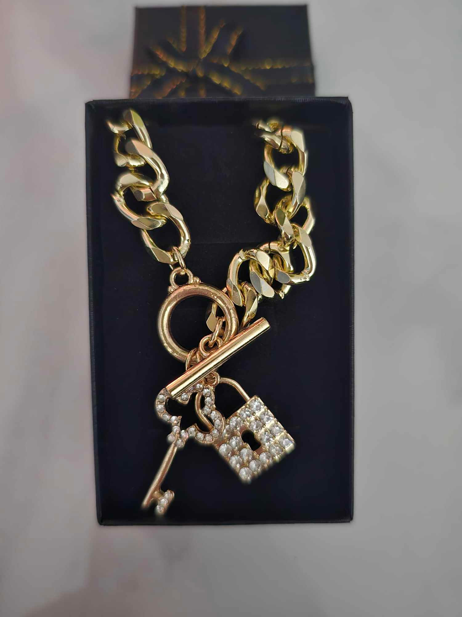 Gold Lock and Key Necklace