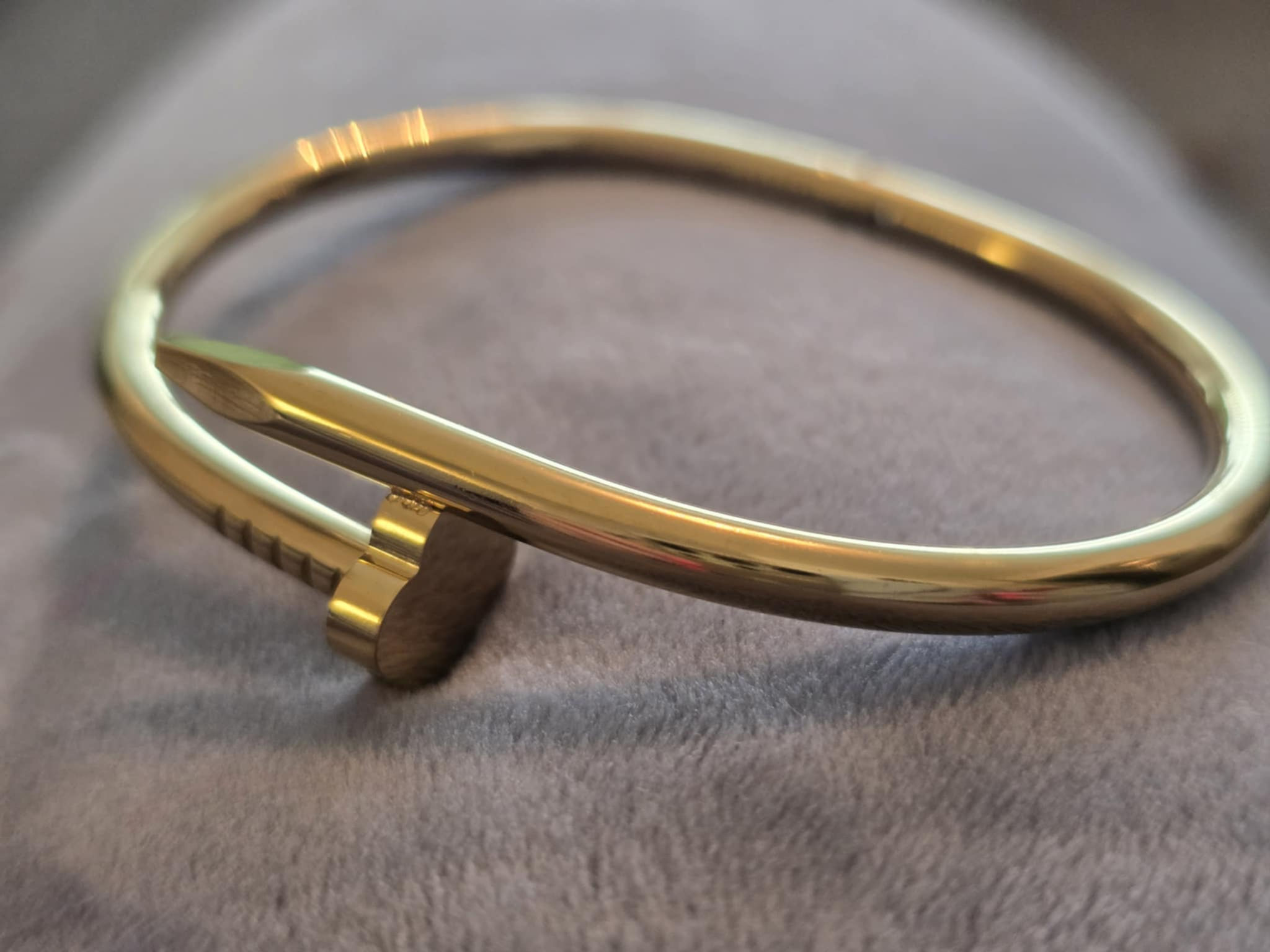 Gold Finish Nail Bangle