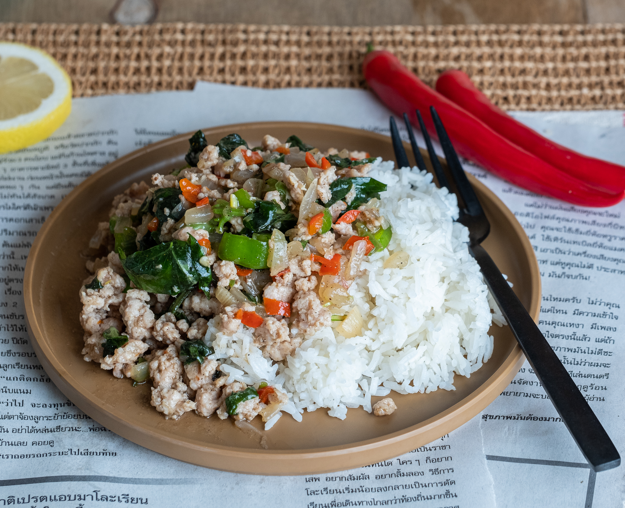 Arranged Food and Objects