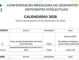 CALENDÁRIO 2025: CBDI PUBLICA PREVISÃO DE AGENDAMENTO DE EVENTOS PARA O ANO