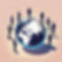 an pic with devices an shadow people standing and using devices with a clear globe in the