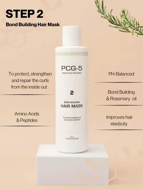 PCG-5 Bond Building Hair Mask in een luxe verpakking, ideaal voor diep herstel en versterking van beschadigd haar.