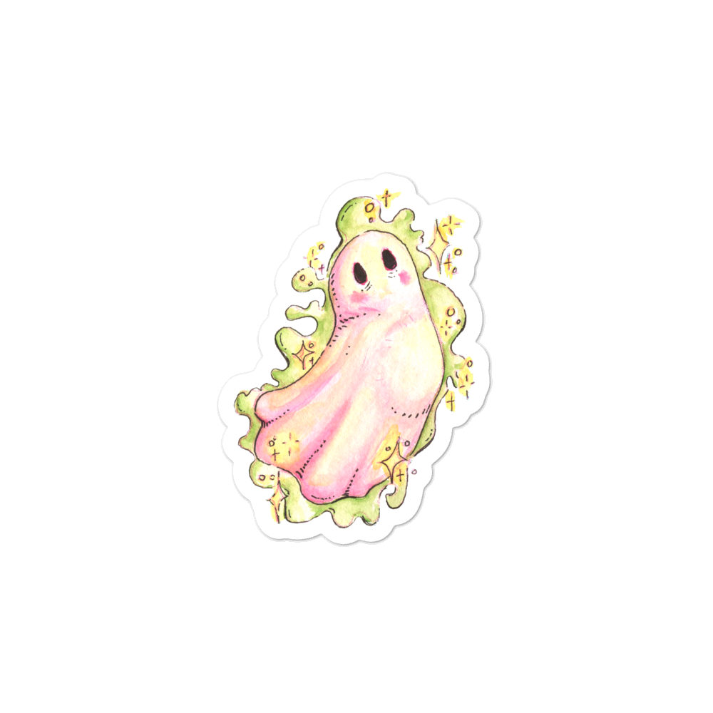 Pink Ghost Sticker
