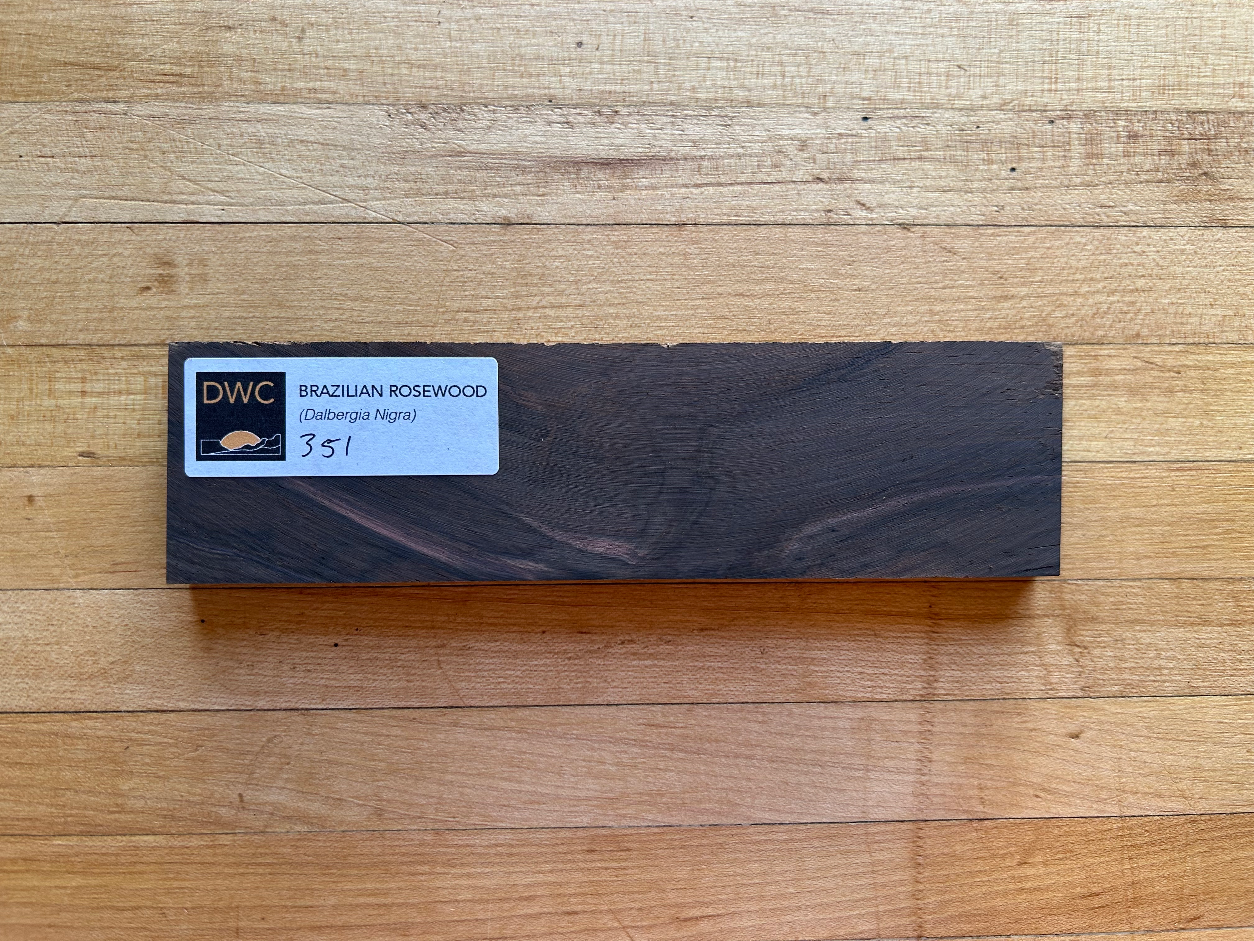 Brazilian Rosewood Bridge Blank SKU 351