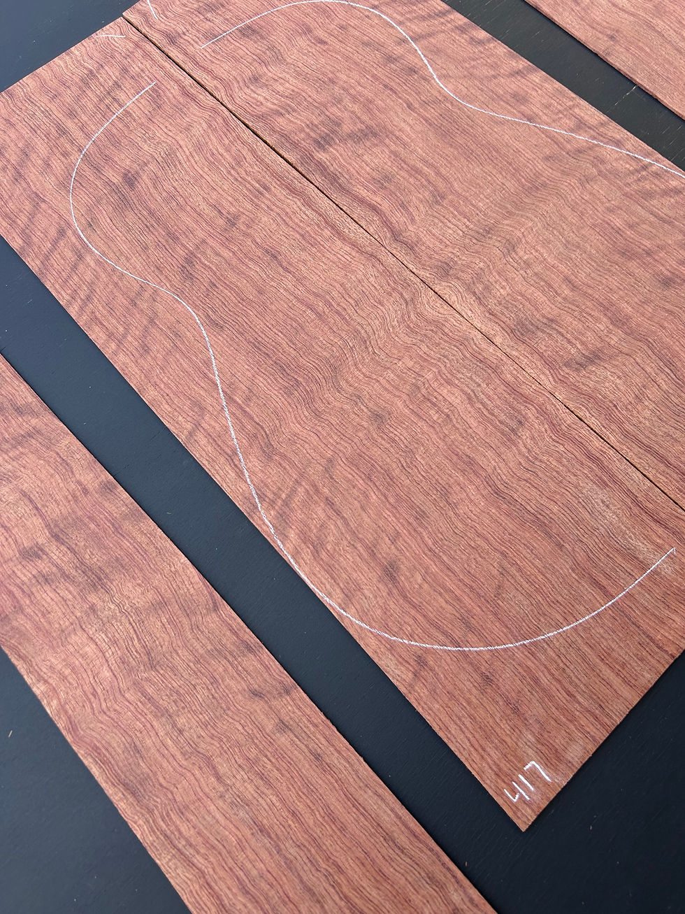 Thumbnail: Waterfall Bubinga back and sides SKU 417